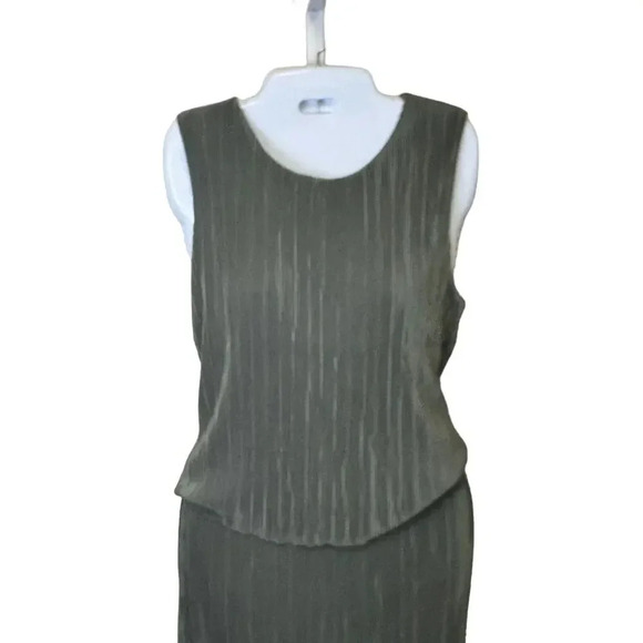 NEW J. Crew Plisse Shell Sleeveless Top Blouse & Slip Skirt Spanish Moss SZ S - Picture 5 of 14